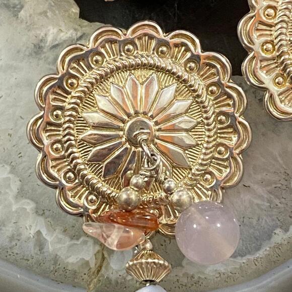 Carolyn Pollack Sterling Concho w/Multi Gemstone Beads Stud Earrings For Women - Picture 6 of 10